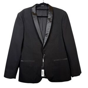 NWT The Suit Shop Black Shawl Tux Jacket Slim Size 42 R